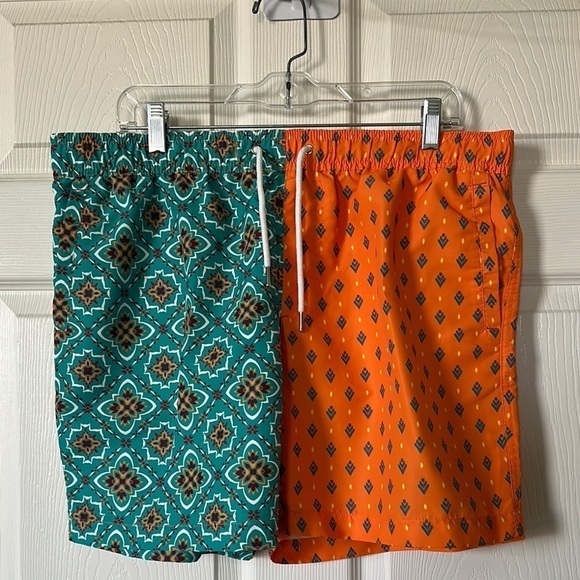 Forever 21 Men Size XL Orange Green Abstract Print two piece outfit - Picture 4 of 7